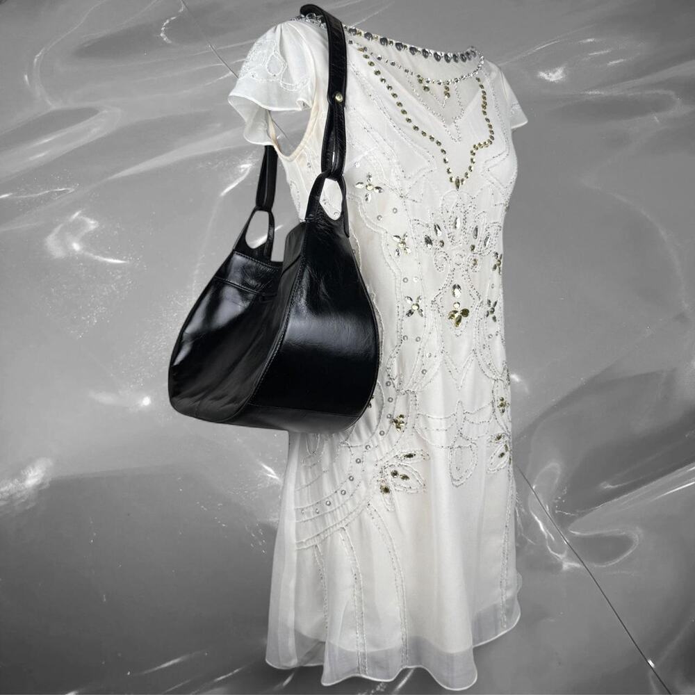 Y2K L.A.F.E.R. white beaded sheer dress Y2K embellished fairy size S - Picture 2 of 8